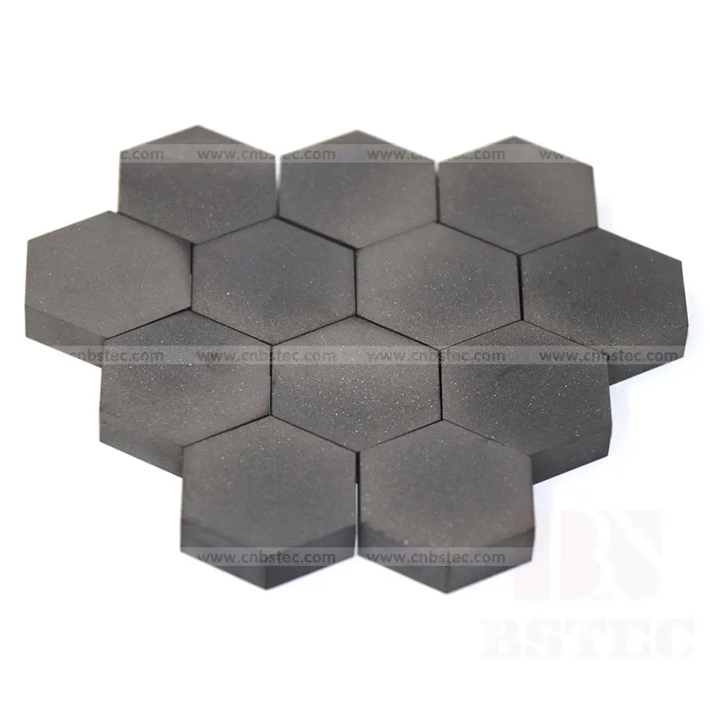 Hexagonal Ballistic Boron Carbide and Silicon Carbide Bulletproof Ceramic Tiles