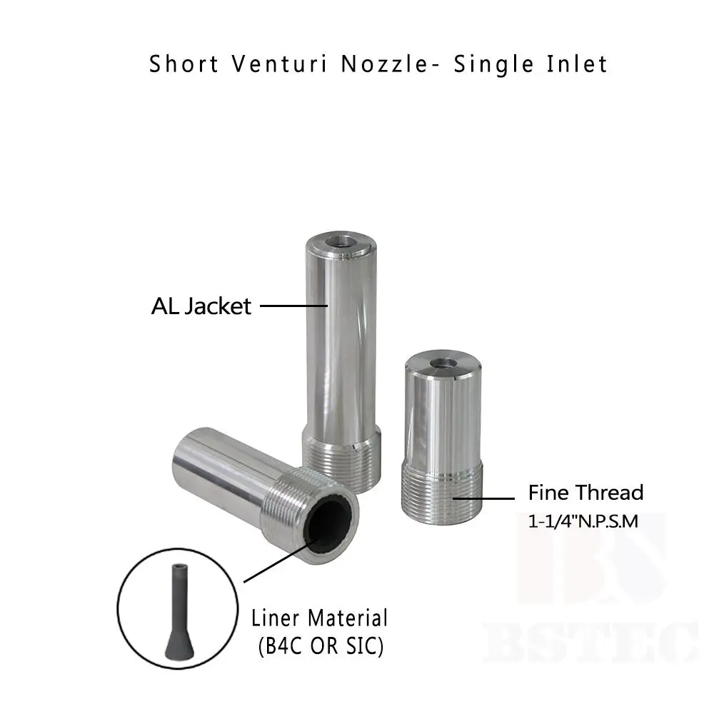 Short Venturi Nozzle Fine Thread Single Inlet with Al Jacket