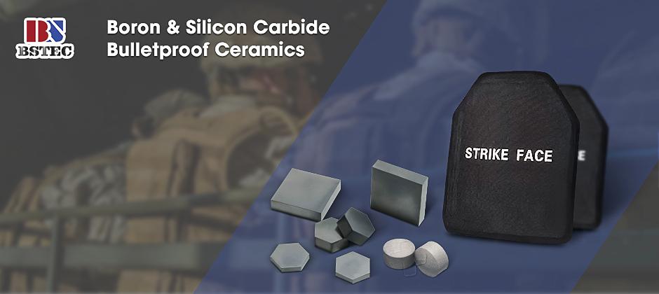 Hexagonal Ballistic Boron Carbide and Silicon Carbide Bulletproof Ceramic Tiles