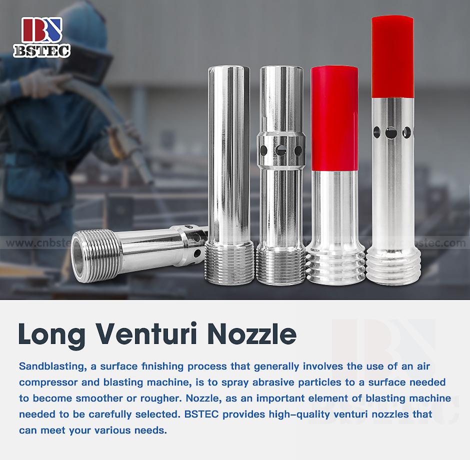 Long Venturi Nozzle Fine Thread Single Inlet with Steel Jacket