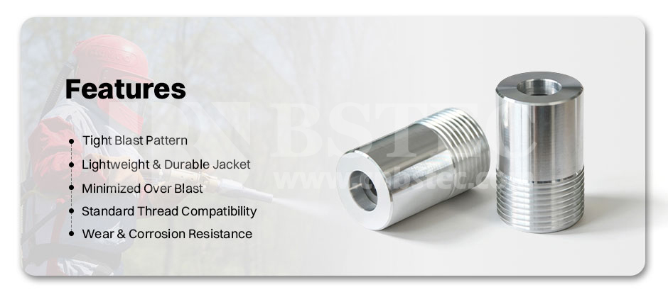 Straight Bore Nozzle Fine Thread with Al Jacket