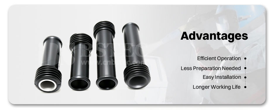 Tungsten Carbide Long Venturi Nozzle Coarse Thread with Rubber Cover Tungsten Carbide Long Venturi Nozzle Coarse Thread with Rubber Cover