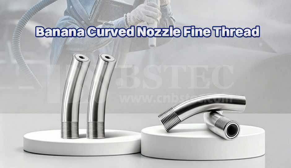 Banana Curved Nozzle Fine Thread with Steel Jacket